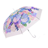 White Hydrangea Bunch Floral Print Translucent All-season Umbrella for Kids & Adults