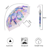 White Hydrangea Bunch Floral Print Translucent All-season Umbrella for Kids & Adults