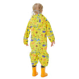 Yellow Safari Kingdom Theme All Over Jumpsuit / Playsuit Raincoat for Kids