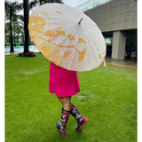 Yellow Stem, Chinese Canopy Style Rain and All season Umbrella