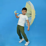 Yellow Translucent Brave Spirit Kelly Jo Teddy print, Rain and All-season Umbrella for Kids & Adults