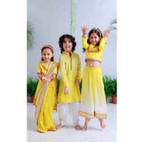 Lemon Floral Applique Lehnga Set