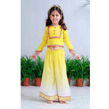 Midnight Gold Applique Sharara Jacket Set