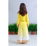 Midnight Gold Applique Sharara Jacket Set
