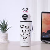 White 3d Panda Stainless Steel Kids Water Bottle, 550ml