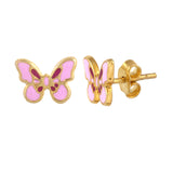 Butterfly Studs Pink
