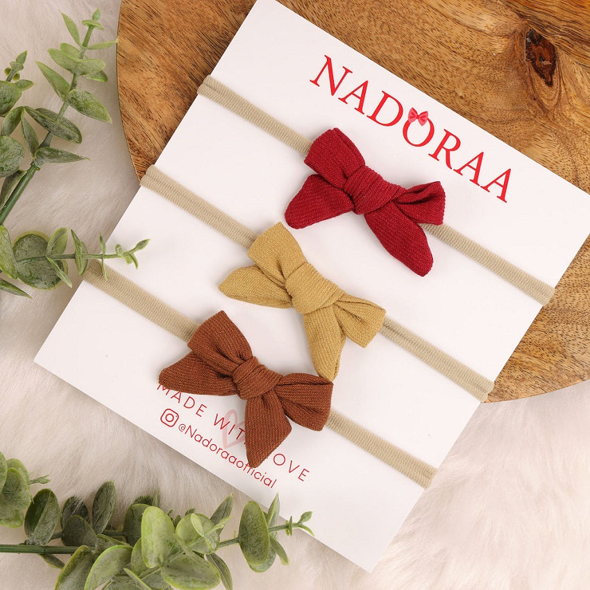 Nadoraa Autumn Fancy Headband Set- Pack Of 3