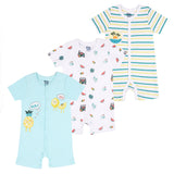 Citrus Summer Baby Rompers- 3 Pack