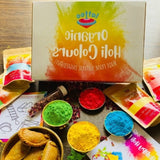 Premium Organic Holi Colours 80g x 4 colors with rose petals; Non-Toxic, Lab-tested , Natural and Skin and taste-safe; Herbal Gulal