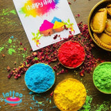 Premium Organic Holi Colours 80g x 4 colors with rose petals; Non-Toxic, Lab-tested , Natural and Skin and taste-safe; Herbal Gulal