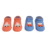 Racing Bear Orange & Blue Socks- 2 Pack