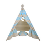 Blue Striped Tee Pee Tent with Matching Bunting