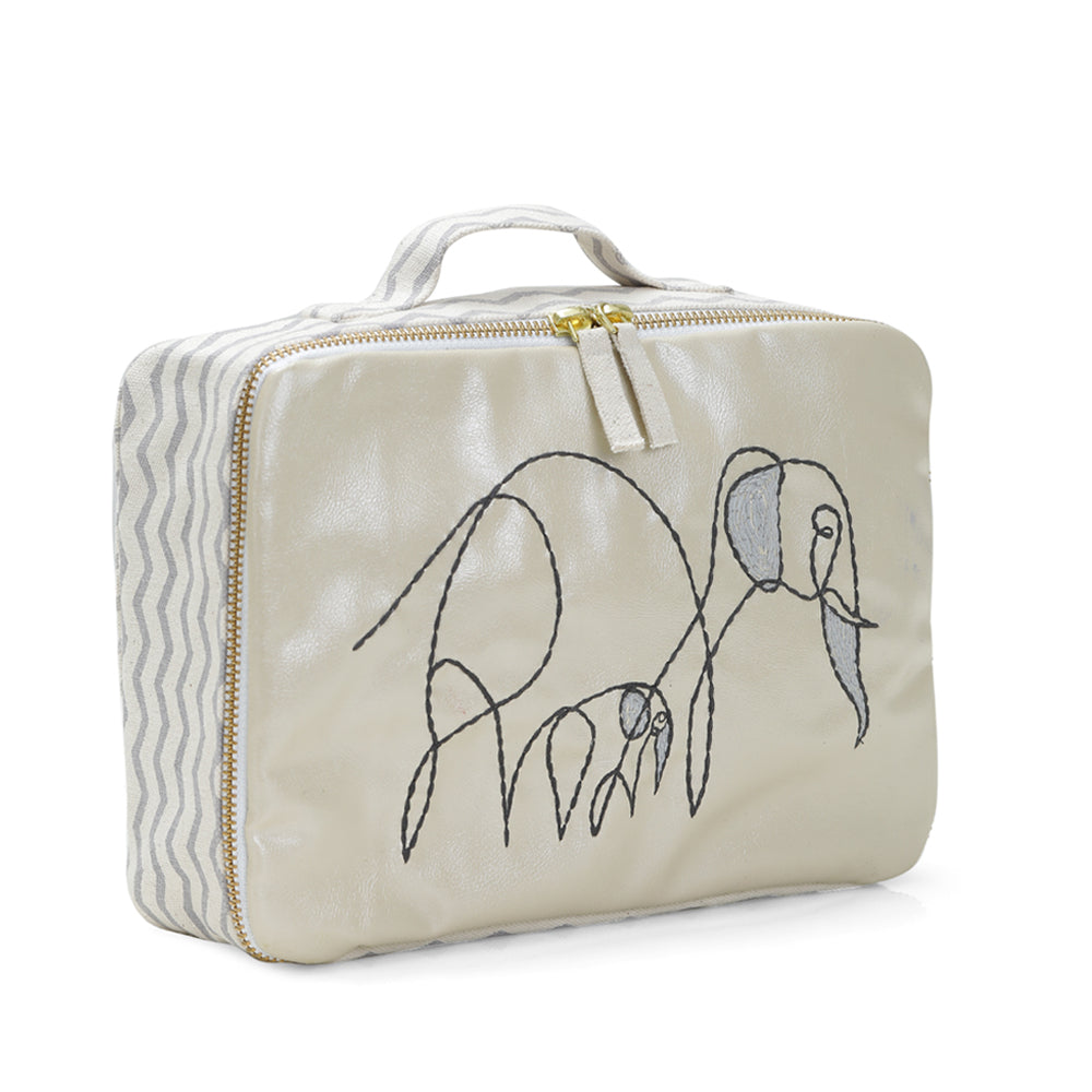 Elephant Embroidered Lunch Bag