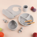 Silicone Mealtime Set- Grey