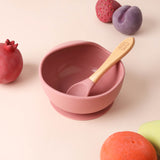 Silicone Bowl & Spoon Set- Pink