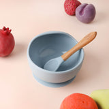 Silicone Bowl & Spoon Set- Sky Blue