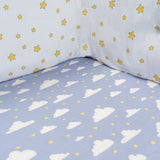 Organic Fitted Cot Sheet- Clouds