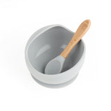 Silicone Bowl & Spoon Set- Grey