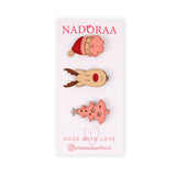 Nadoraa 'tis Christmas Cream Clip Set- Pack Of 3