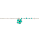 Beads and Flower Bracelet Green
