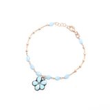 Beads and Flower Bracelet Blue