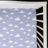 Organic Fitted Cot Sheet- Clouds