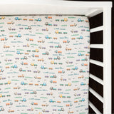 Organic Fitted Cot Sheet- Trucks