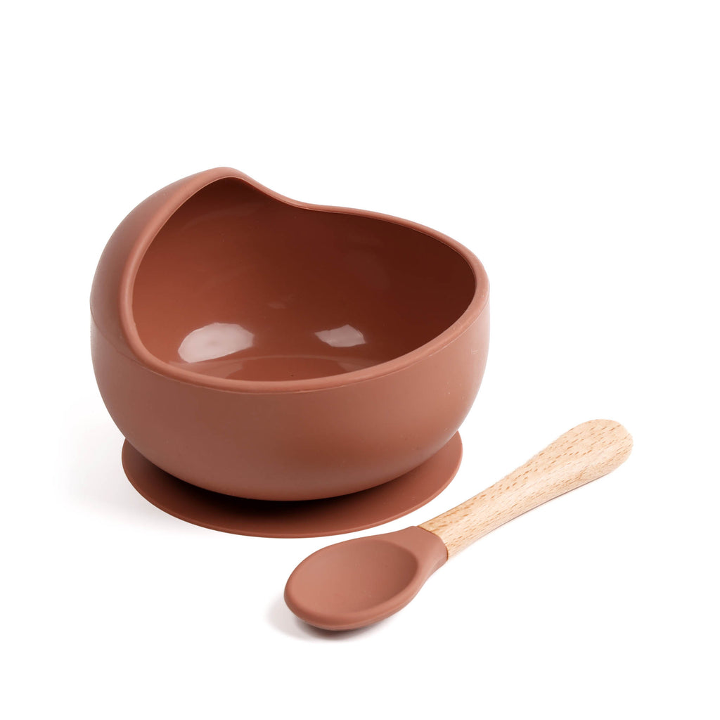 Rose Silicone Feeding Bowl & Spoon Set