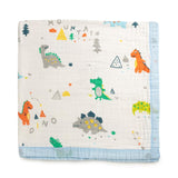 Dino-Land Quilted Muslin Blanket