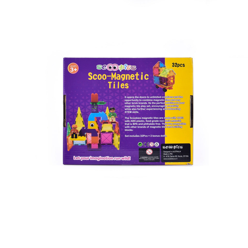 Scoo Magnetic Tiles(Large - 32 Pcs)