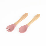 Silicone Plate & Cutlery Set- Pink