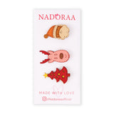 Nadoraa 'tis Christmas Pink Clip Set - Pack Of 3