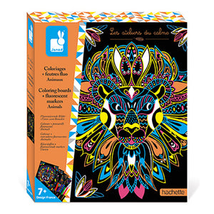Animal Coloring Boards + Fluorescent Marker