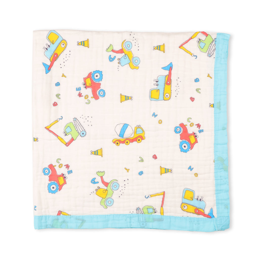 Baby the Builder Quilted Muslin Blanket
