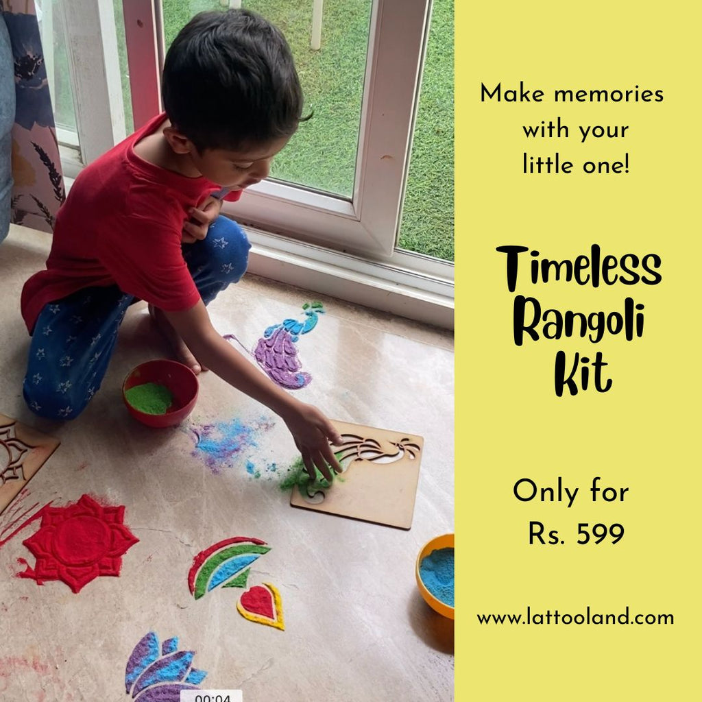 Timeless Rangoli Kit- With Peacock and Mandala Stencils