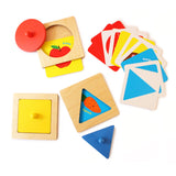 Montessori Wooden Shapes Peg Puzzle - set of 3 (1 to 2 years)