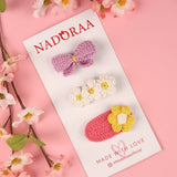 Nadoraa Daisy Me Crochet Hairclips- Pack of 3