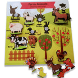 Doxbox Farm Animals Shadow Matching Activity Board