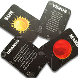 Solar System Flashcard with Space Board Activity (Contain Wooden Planets)