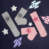Baby Stars Cozy Socks - Pink & Grey