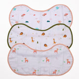 Fun in Forest Reversible Organic Burp Cloth Bibs (Pack of 3)