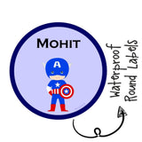 Round Waterproof Labels -Captain America