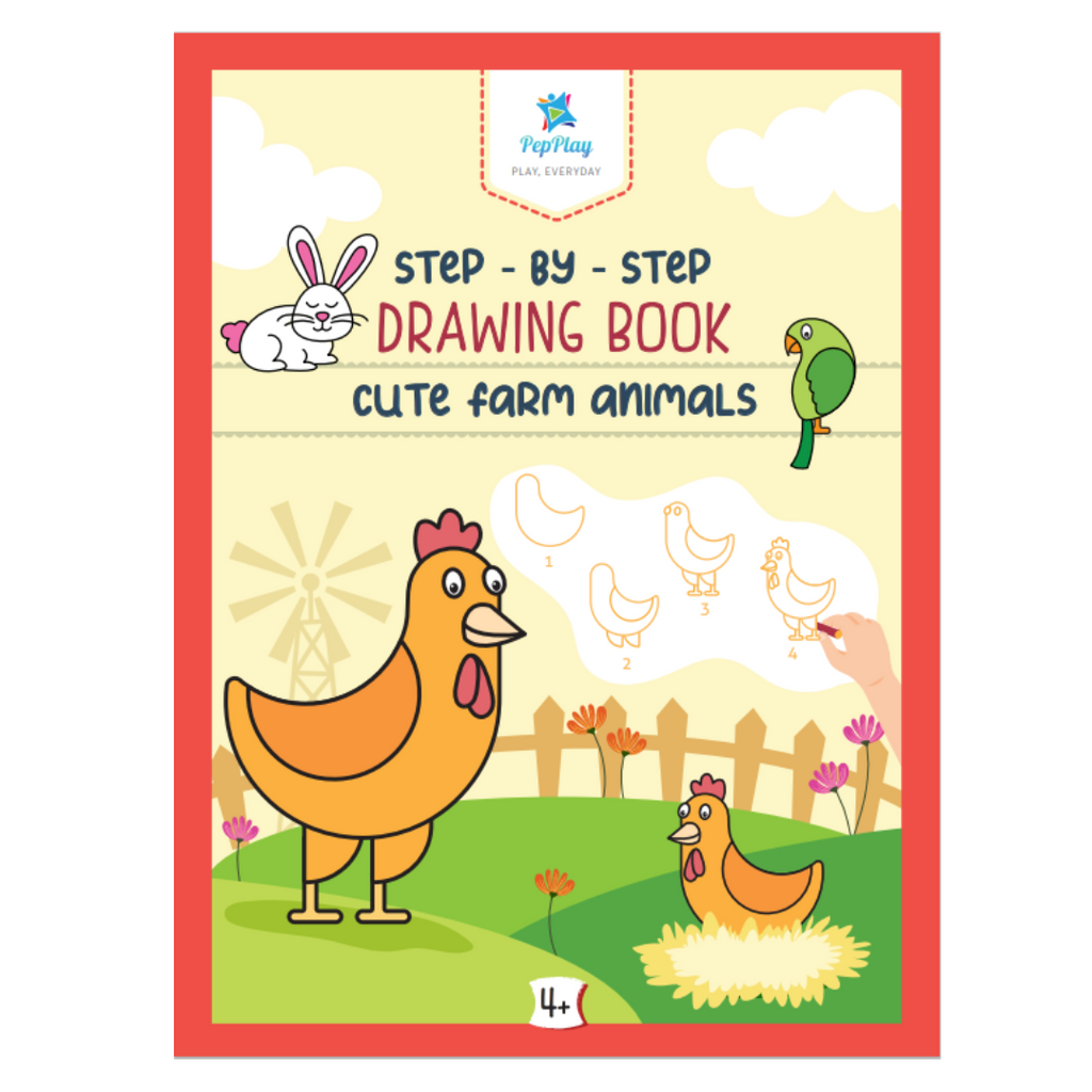 PepPlay Step by Step Drawing books (Cute Farm Animals)