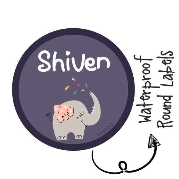 Elephant Labels Round Waterproof Labels - Cute elephant – Popup Kids