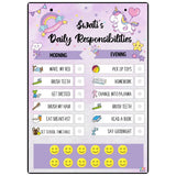Daily Responsibility Chart - Unicorn