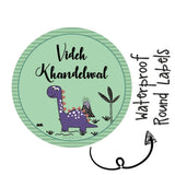 Round Waterproof Labels - Dino