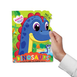 Dinosaur Activity and Colouring Book - Die Cut Animal Shaped Book