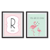 Personalised Flamingo Themed Frame Set