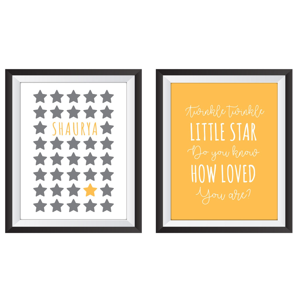 Personalised Star Themed Frame Set