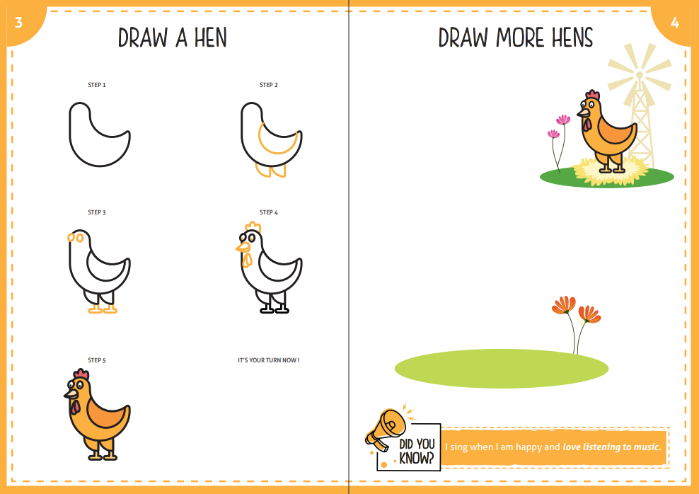 PepPlay Step by Step Drawing books (Cute Farm Animals)